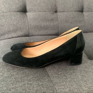 Like New J Crew Black Suede Chunky Heel
